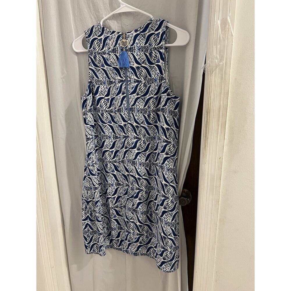 Lilly Pulitzer Kelby Shift Dress Sz 8 Sleeveless Pockets Blue White Mermaid Chic - Picture 8 of 9
